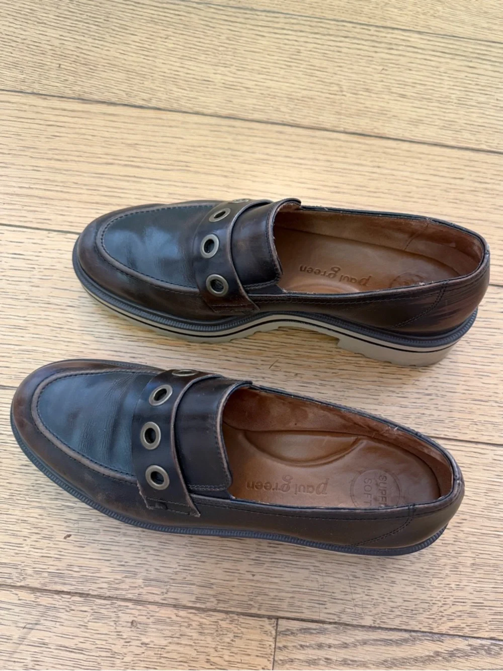 Paul Green Billie Loafer Tobacco Brushed Leather Sz US 9
